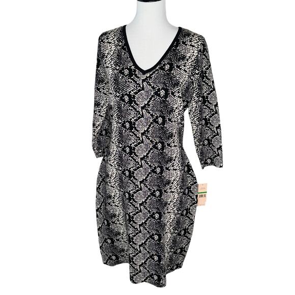 Nanette Lepore Stretch Knit Snake Print Dress Sz Large NWT!! - Picture 2 of 8